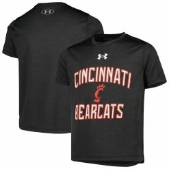 Youth Under Armour Heathered Black Cincinnati Bearcats Vent Tech Mesh T-Shirt
