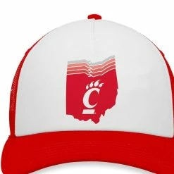 Top Of The World Men's White/Red Cincinnati Bearcats Tone Down Trucker Snapback Hat -Colosseum Store DSCO1148310197 3550 ALT2