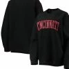 Pressbox Women's Black Cincinnati Bearcats Comfy Cord Vintage Wash Basic Arch Pullover Sweatshirt -Colosseum Store DSCO1148312436 1007