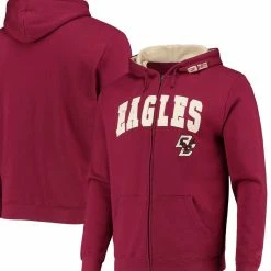 Colosseum Men's Maroon Boston College Eagles Arch & Logo 3.0 Full-Zip Hoodie