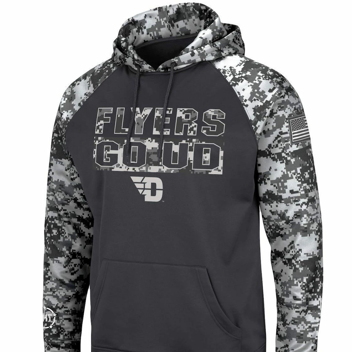 Colosseum Men's Charcoal Dayton Flyers OHT Military Appreciation Digital Camo Pullover Hoodie 5 Colosseum Men's Charcoal Dayton Flyers OHT Military Appreciation Digital Camo Pullover Hoodie - Image 3
