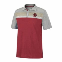Colosseum Men's Maroon/Heathered Gray Boston College Eagles Caddie Polo -Colosseum Store DSCO1148315665 2882 ALT2