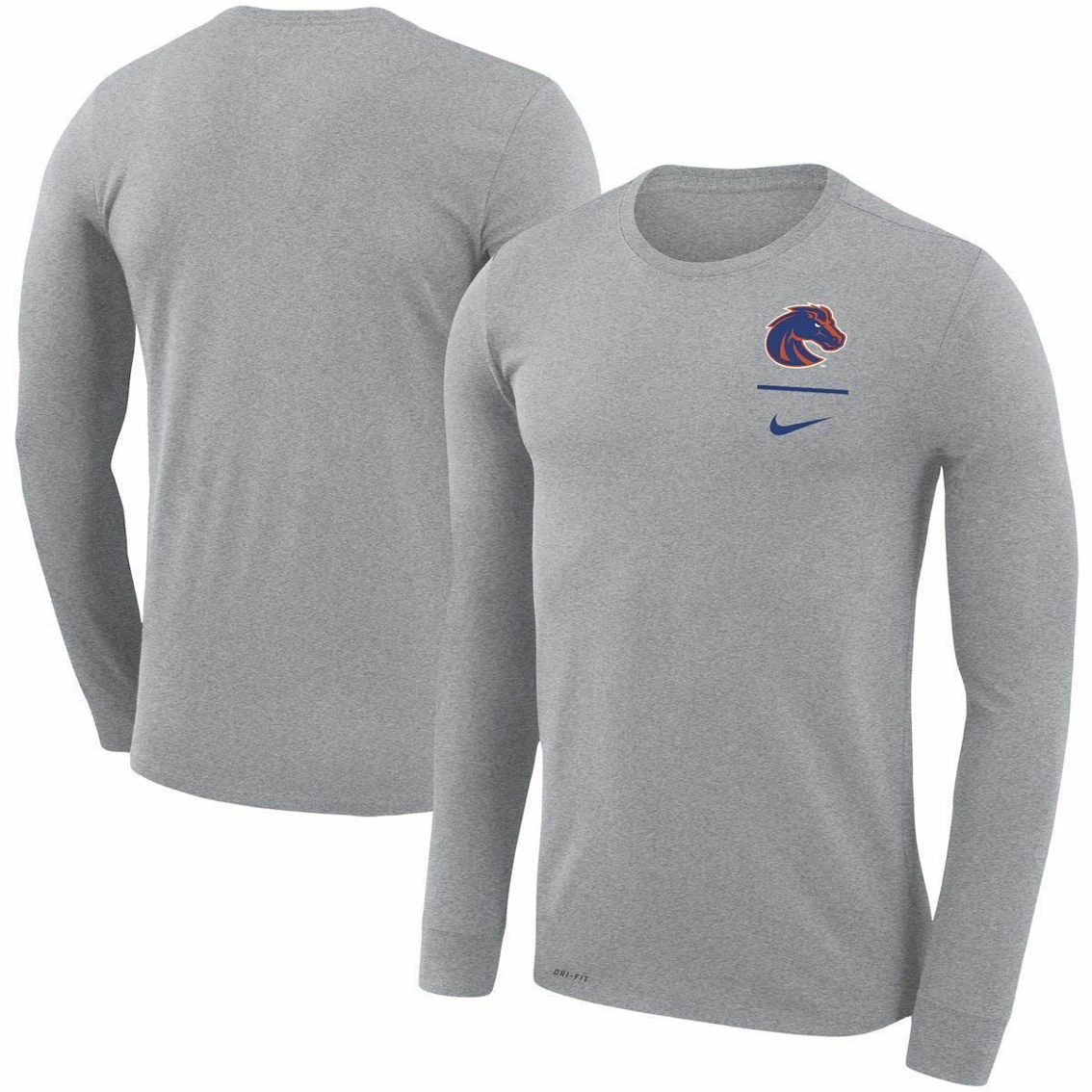 Nike Men's Gray Boise State Broncos Logo Stack Legend Performance Long Sleeve T-Shirt 3 Nike Men's Gray Boise State Broncos Logo Stack Legend Performance Long Sleeve T-Shirt