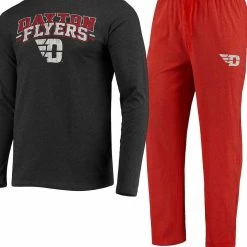 Concepts Sport Men's Red/Heathered Charcoal Dayton Flyers Meter Long Sleeve T-Shirt & Pants Sleep Set