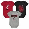 Outerstuff Newborn & Infant Red/Black/Heathered Gray Cincinnati Bearcats 3-Pack Game On Bodysuit Set -Colosseum Store DSCO1148320698 2910