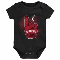 Outerstuff Newborn & Infant Red/Black/Heathered Gray Cincinnati Bearcats 3-Pack Game On Bodysuit Set -Colosseum Store DSCO1148320698 2910 ALT3