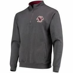 Men's Colosseum Charcoal Boston College Eagles Tortugas Logo Quarter-Zip Pullover Jacket -Colosseum Store DSCO1148320895 1904 ALT2