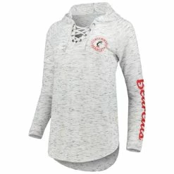 Women's Pressbox Gray Cincinnati Bearcats Space Dye Lace-Up V-Neck Raglan Long Sleeve T-Shirt -Colosseum Store DSCO1150498794 1927 ALT2