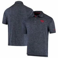 Men's Colosseum Heathered Navy Dayton Flyers Down Swing Polo