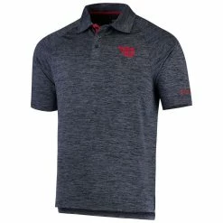 Men's Colosseum Heathered Navy Dayton Flyers Down Swing Polo -Colosseum Store DSCO1151103397 1320 ALT2
