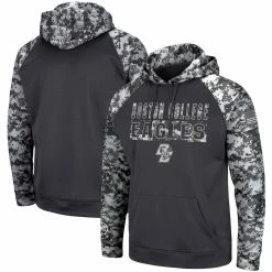 Colosseum Men's Charcoal Boston College Eagles OHT Military Appreciation Digital Camo Pullover Hoodie