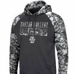 Colosseum Men's Charcoal Boston College Eagles OHT Military Appreciation Digital Camo Pullover Hoodie -Colosseum Store DSCO1151350399 1904 ALT2