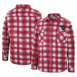 Colosseum Men's Red/White Dayton Flyers Ellis Plaid Full-Snap Shirt Jacket