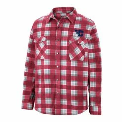 Colosseum Men's Red/White Dayton Flyers Ellis Plaid Full-Snap Shirt Jacket -Colosseum Store DSCO1151453584 2910 ALT2