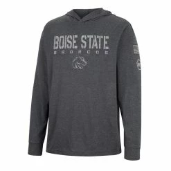 Men's Colosseum Charcoal Boise State Broncos Team OHT Military Appreciation Hoodie Long Sleeve T-Shirt -Colosseum Store DSCO1152056645 1007 ALT2