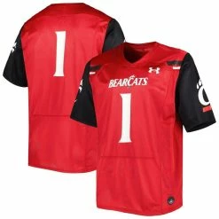 Under Armour Men's #1 Red Cincinnati Bearcats Team Wordmark Replica Football Jersey