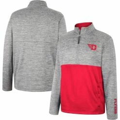Men's Colosseum Gray Dayton Flyers John Half-Zip Jacket
