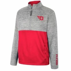 Men's Colosseum Gray Dayton Flyers John Half-Zip Jacket -Colosseum Store DSCO1153014084 1927 ALT2