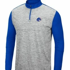 Colosseum Men's Heather Gray/Royal Boise State Broncos Prospect Quarter-Zip Jacket -Colosseum Store DSCO1153015769 ROYAGA ALT2