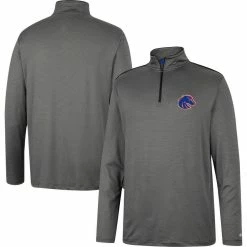 Colosseum Men's Charcoal Boise State Broncos Logo Quarter-Zip Windshirt