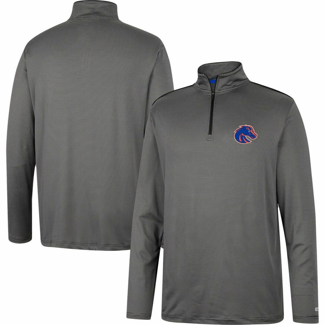 Colosseum Men's Charcoal Boise State Broncos Logo Quarter-Zip Windshirt 3 Colosseum Men's Charcoal Boise State Broncos Logo Quarter-Zip Windshirt