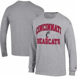 Men's Champion Heather Gray Cincinnati Bearcats High Motor Long Sleeve T-Shirt -Colosseum Store DSCO1154012475 1927 ALT1