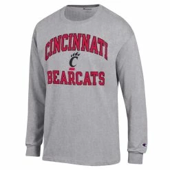 Men's Champion Heather Gray Cincinnati Bearcats High Motor Long Sleeve T-Shirt -Colosseum Store DSCO1154012475 1927 ALT2