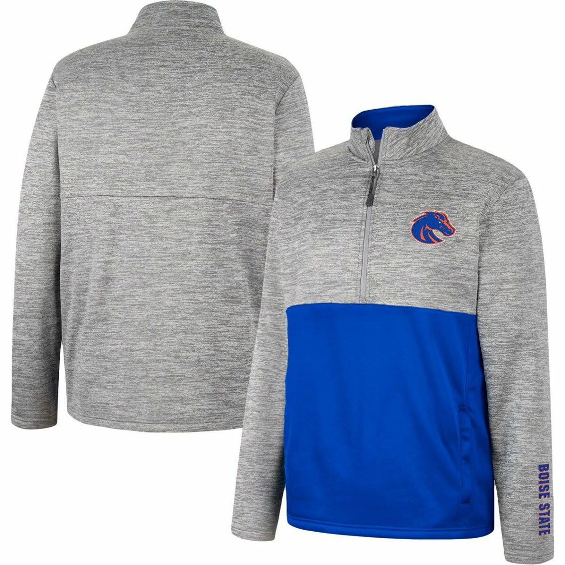 Men's Colosseum Gray Boise State Broncos John Half-Zip Jacket 4 Men's Colosseum Gray Boise State Broncos John Half-Zip Jacket - Image 2