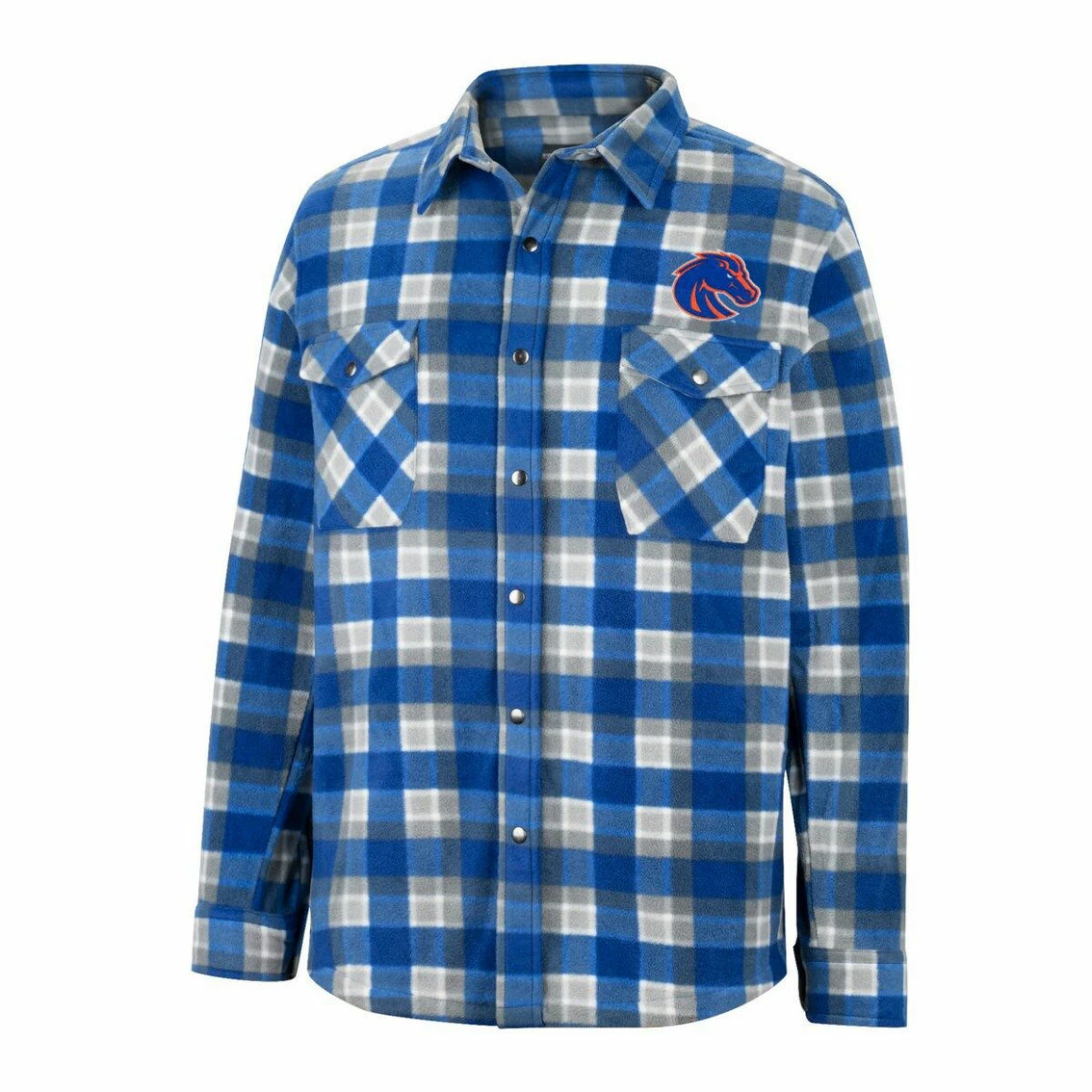 Colosseum Men's Royal/White Boise State Broncos Ellis Plaid Full-Snap Shirt Jacket 5 Colosseum Men's Royal/White Boise State Broncos Ellis Plaid Full-Snap Shirt Jacket - Image 3
