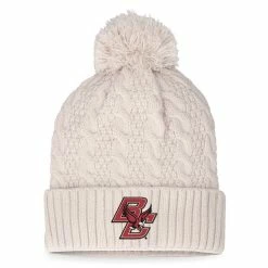 Top Of The World Women's Cream Boston College Eagles Pearl Cuffed Knit Hat With Pom