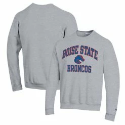 Champion Men's Heather Gray Boise State Broncos High Motor Pullover Sweatshirt